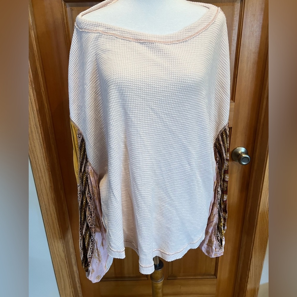 We the Free thermal, mixed material long sleeve top